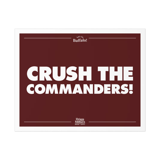 Briggs Milburn Design & Supply Buffalo Football Weekly Poster Series: Week 3 Crush The Commanders